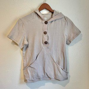 Kavu Hooded Short Sleeved Top Small Soy Blend